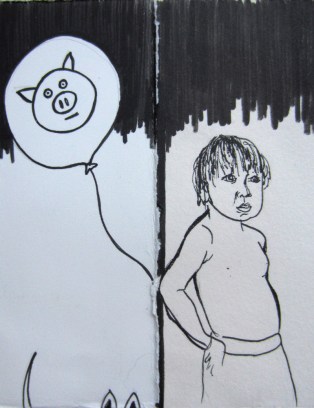 Day 103 (8/9/12): Her Imaginary Pig and Dog