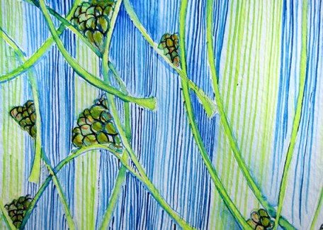 Day 139 Rain in Blue and Green Detail