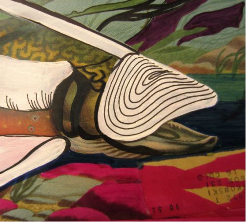 Acrylic adn ink on 1955 Field & Stream Magazine 