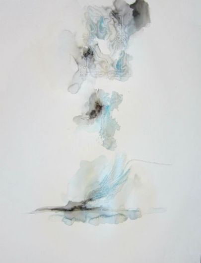 18 x 24" Watercolor and pinholes on paper