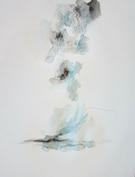 Day 265 18 x 24" Watercolor and pinholes on paper