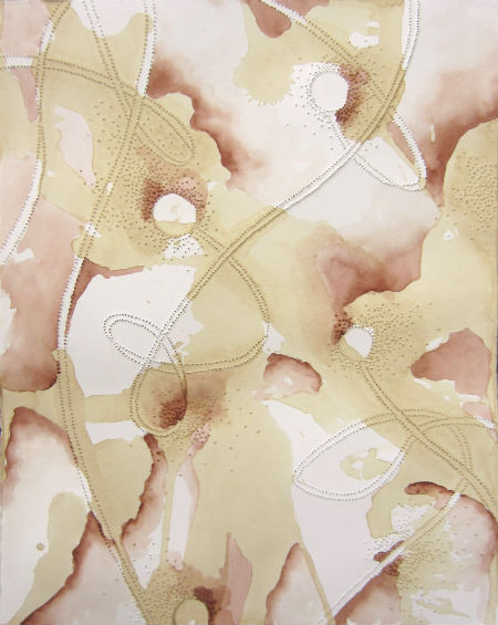 Day 287 Coffee, watercolor and pinholes in paper