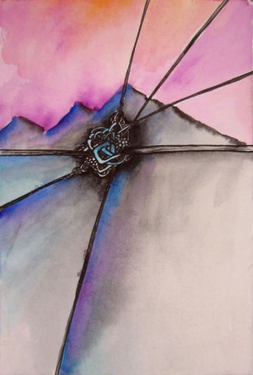 Day 288 Keep Out 4 x 6" ink and watercolor on paper