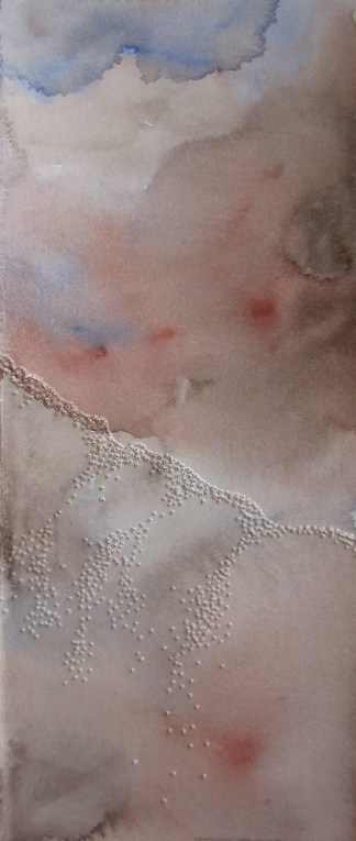 Day 298, Watercolor on pierced paper