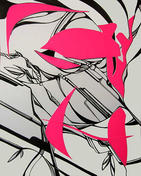 8.5 x 11" collage and ink on paper