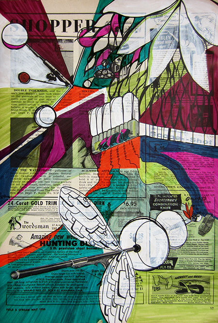 Day 303, Ink and acrylic on May, 1955  Field and Stream Magazine