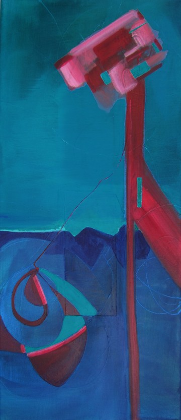 Who's Leading Who Day 305: 12 x 28" Acrylic and ink on canvas