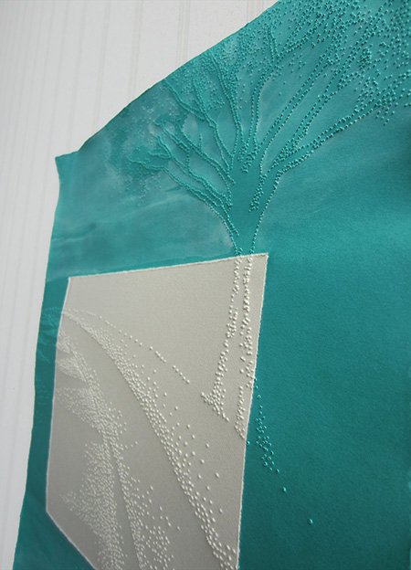 Day 313, 11 x 14" Pierced paper and a smidge of watercolor