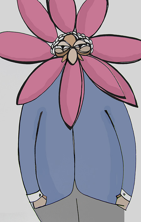 Day 316, 5 x7" ink on paper (color added in photoshop)