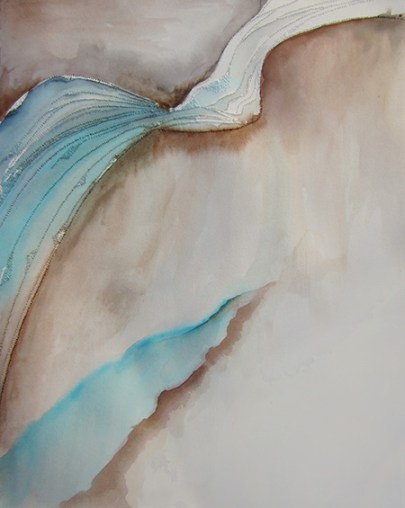 Day 319: 11 x 14" Watercolor in pierced paper