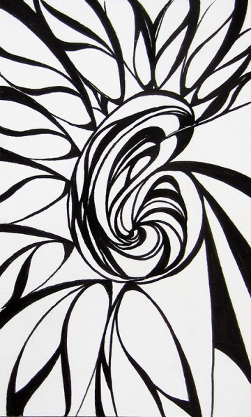 Day 323, 3 x 5" ink on paper