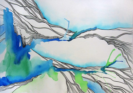 Day 324, 8 x 10" ink and watercolor on paper