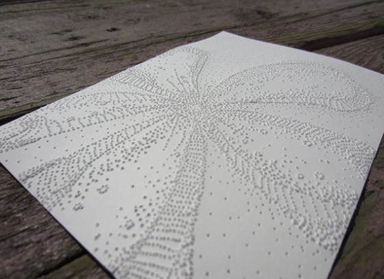 Day 326, 5 x 7" pierced paper