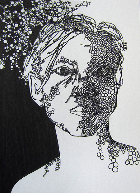 Day 327, 5 x 7" ink on paper