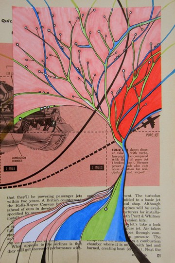 Day 337, 6 x 9.5 paper and ink on September 1959 Popular Science Magazine page