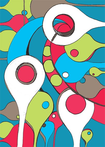 Day 339, 5 x 7" drawn image colored in Photoshop