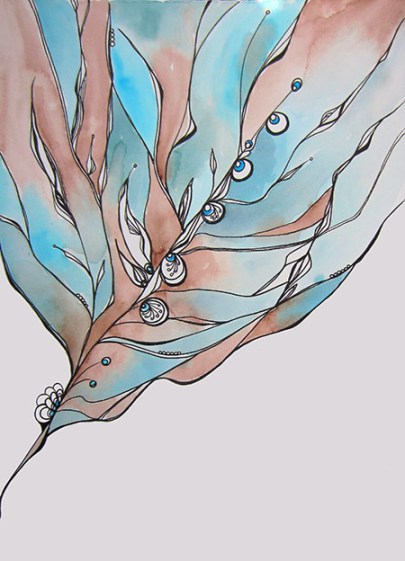 Day 344, 8 x 10" ink and watercolor on paper