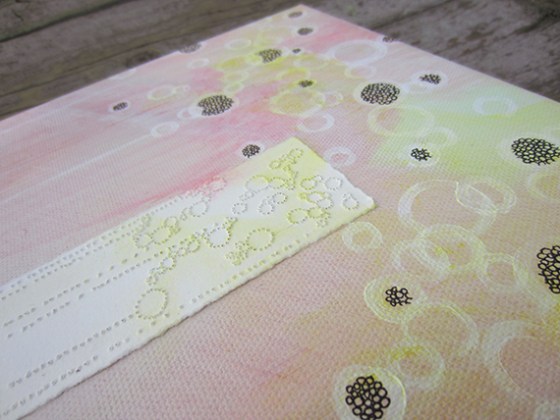 Day 347, 10 x 18" acrylic, ink and pierced paper on canvas