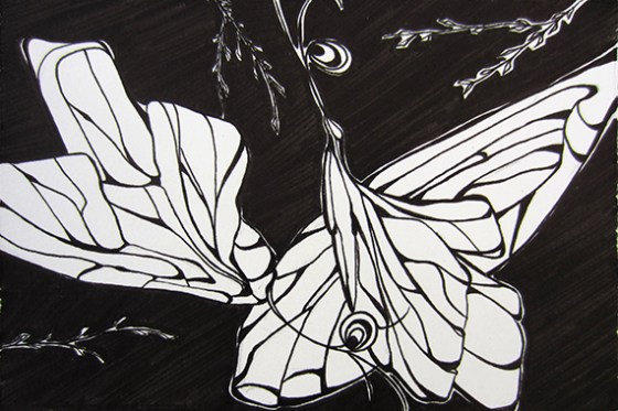 Day 348, 4 x 6" ink on paper