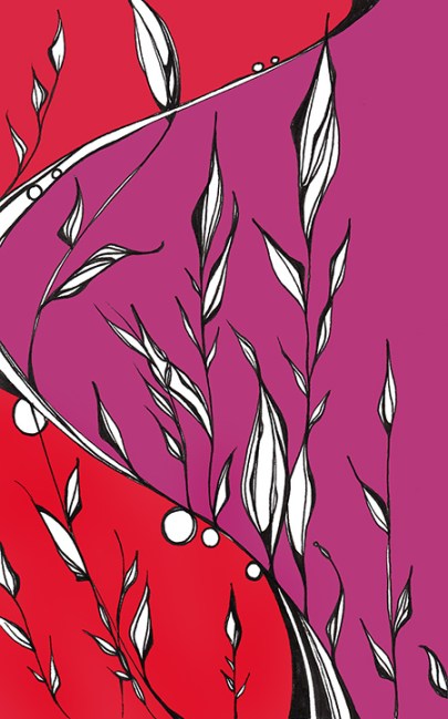 Day 358, 5 x 8" scanned ink on paper. Photoshop color addition.