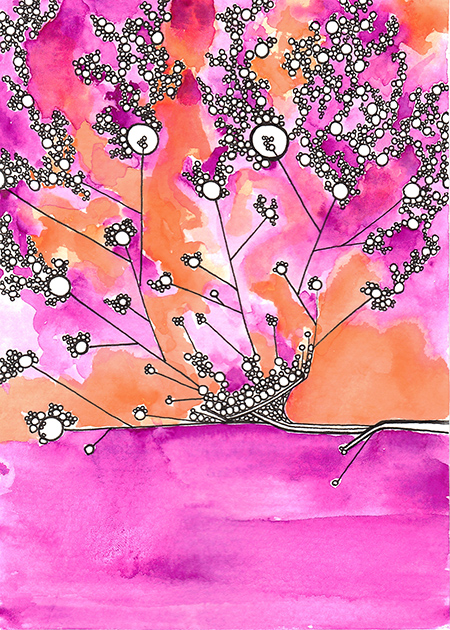 Day 363, 5 x 7" ink and watercolor on paper