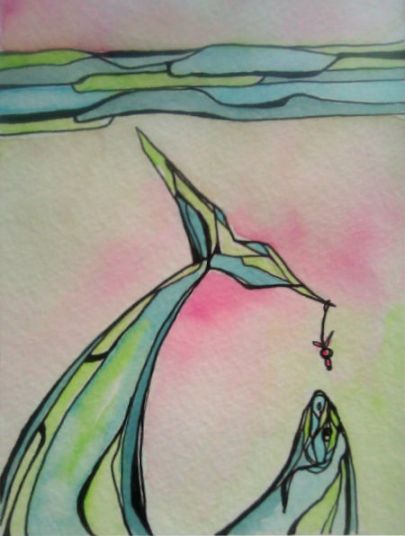 Day 357, ~5 x 7" watercolor and ink on paper