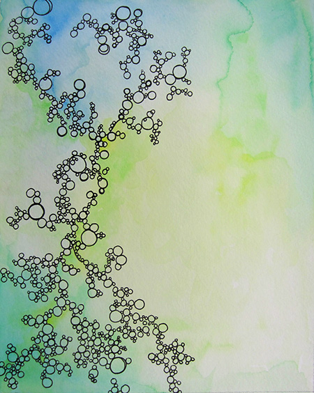 8 x 10" ink and watercolor on paper