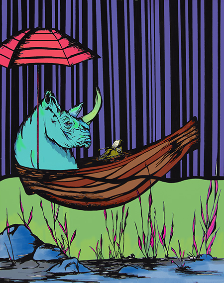 Color added to original 11 x 14" drawing in Photoshop