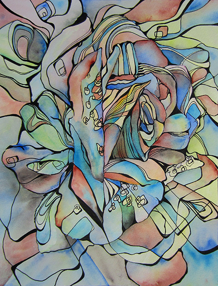 11 x 14" Ink and watercolor on paper