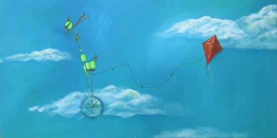 20 x 36" Acrylic and ink on canvas