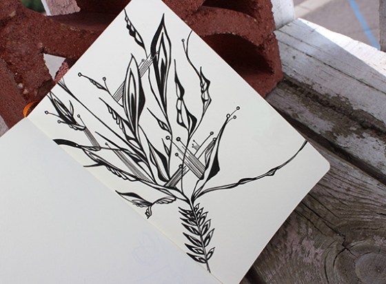 Ink on paper sketchbook page