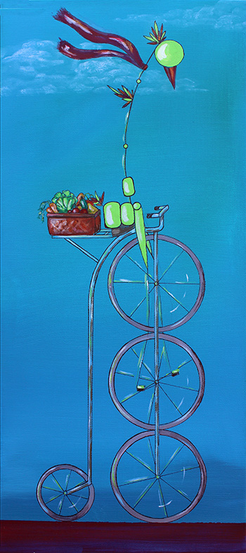 22 x 10" Acrylic and ink on canvas