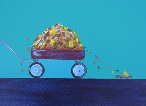 Bird on Bike Yard Work Detail