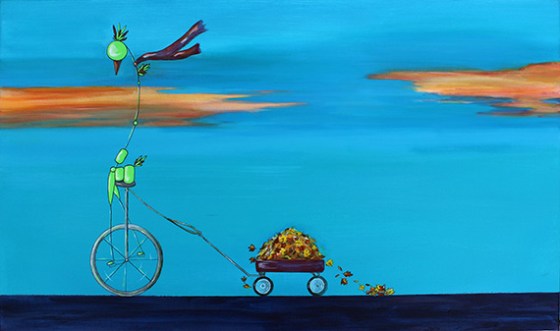 18 x 30" Acrylic and ink on canvas