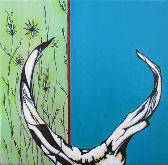 10 x 10" Acrylic and ink on canvas