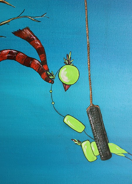 Bird on Swing Head detail