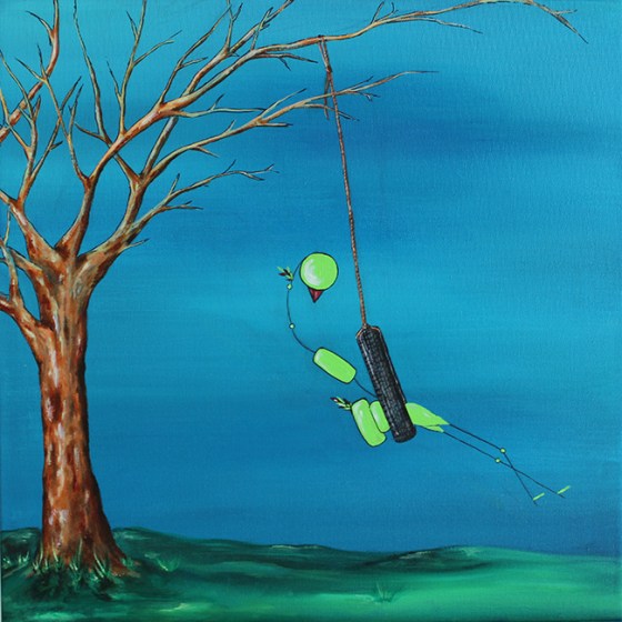 Work in progress ~18 x 18", Acrylic and ink on canvas