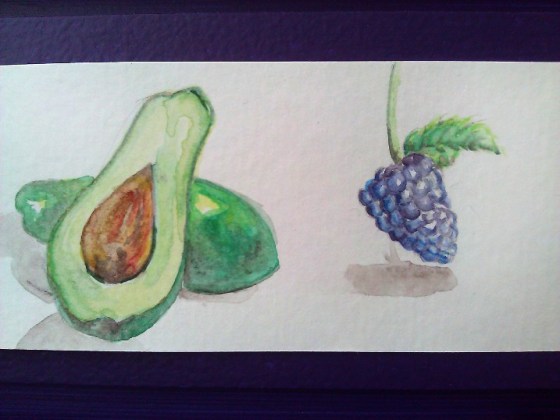 I was able to do this quick, tiny painting during a break today. ~2" x 1.5" watercolor on paper