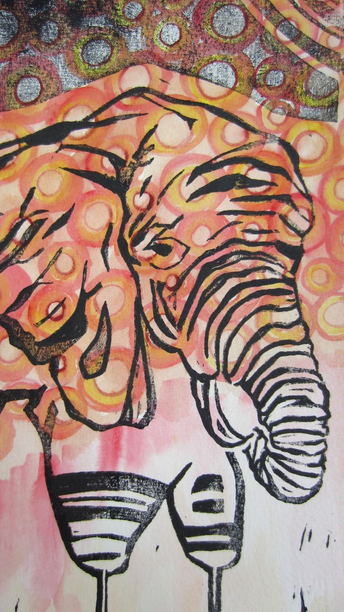 Day 44: Stick Legged Elephant Circles Detail