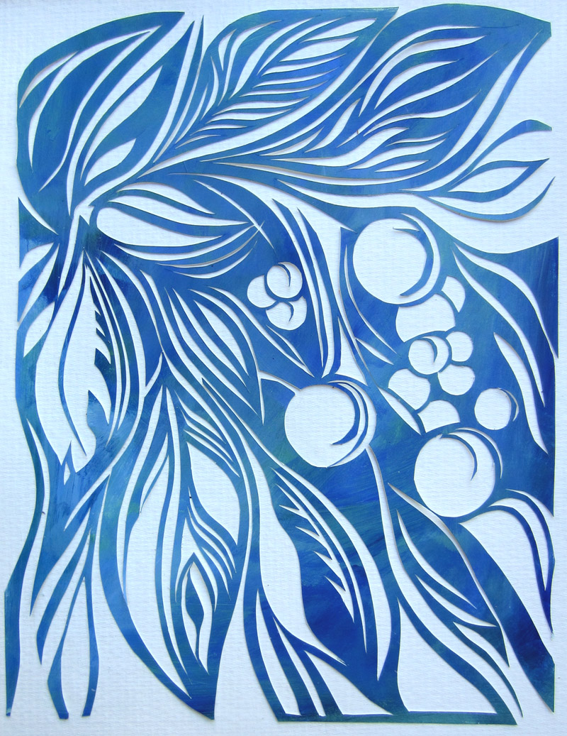 Day 86 (7/23/12): Berry Field Cut Paper
